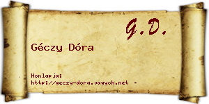 Géczy Dóra névjegykártya